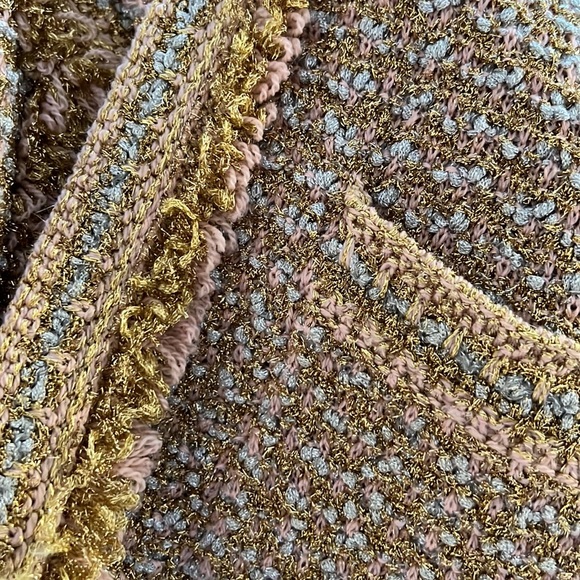 M Missoni Gold Silver Glitter Knit Skirt Suit Size 44 - Picture 16 of 17